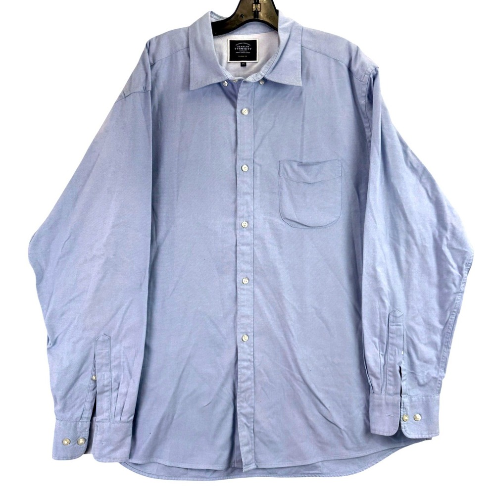 Charles Tyrwhitt Classic Fit Button Up Shirt Mens XXL Light Blue Oxford